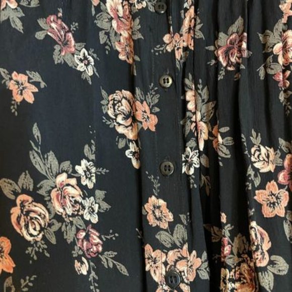 Vintage 90's Indian Rayon Floral 2 piece Dress Grunge Flowy Size 16/18 (SKU:37W) - Picture 3 of 5